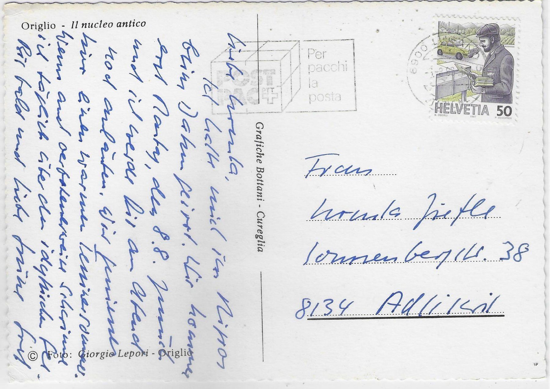 Cartoline postali: Origlio - Il nucleo antico – Usato da Ettingen venduto da Kartenplanet 1