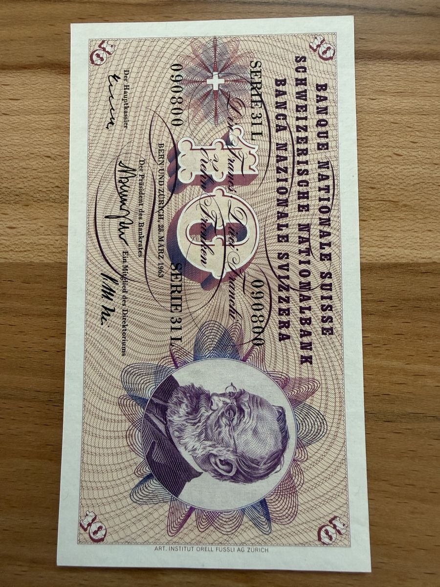 Banconote: 10 Franken Banknote Serie 31 L – Usato da Grenchen venduto da Bastet007