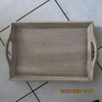Holztablett mit Griffen Landhausstil ca. 28 x 39.5 gem. bild