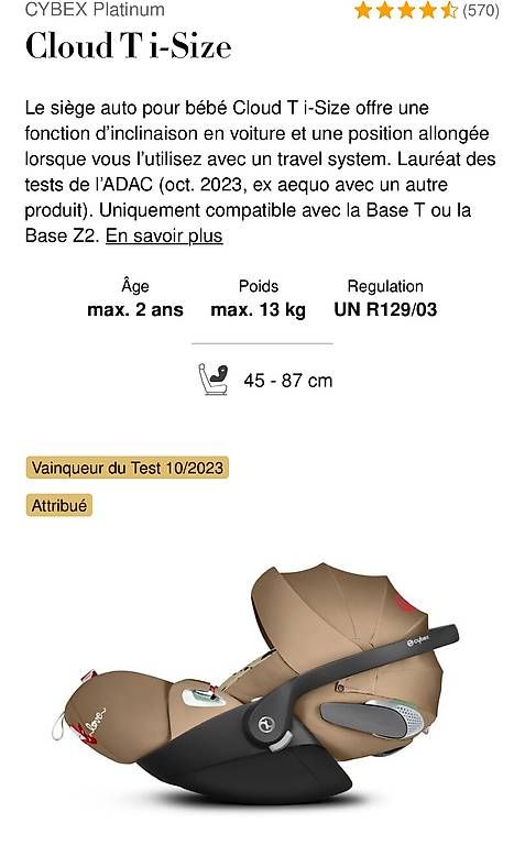 Cybex Seggiolini per auto: Siège auto Cybex – Usato da Nyon venduto da Souza 1