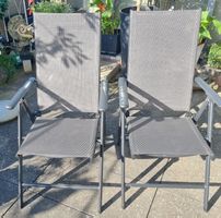 2 Gartenstühle verstell- und klappbar schwarz