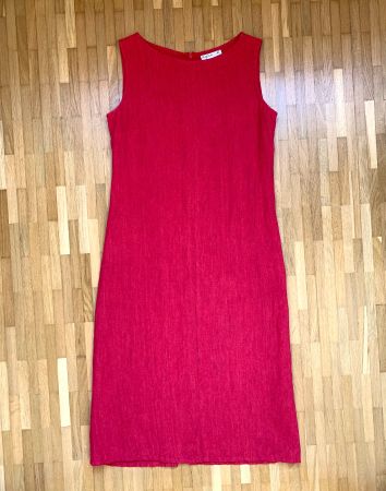 vintage 90s Agnes B. red linen shift dress | xs