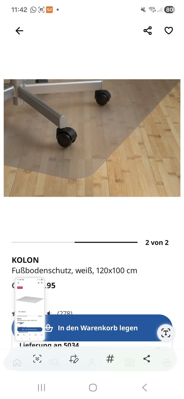 Ikea Bodenmatten: Fussbodenschutz Kolon Ikea – Gebraucht aus Suhr von Design_by_Debi 1