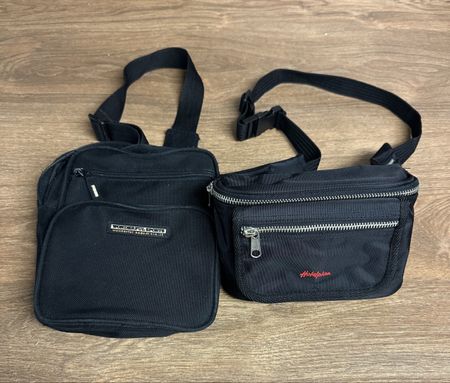 2 / Multifunktionale schwarze Gürteltasche