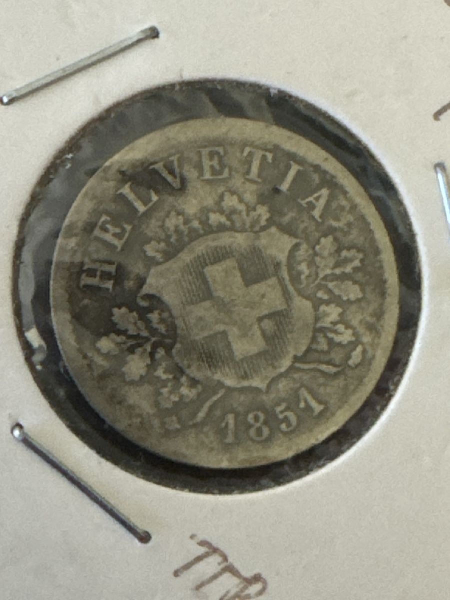 Tutti le monete: Pièce 5 centimes Suisse 1857 BB, bon état – Usato da Lausanne venduto da theodorbagwell 1