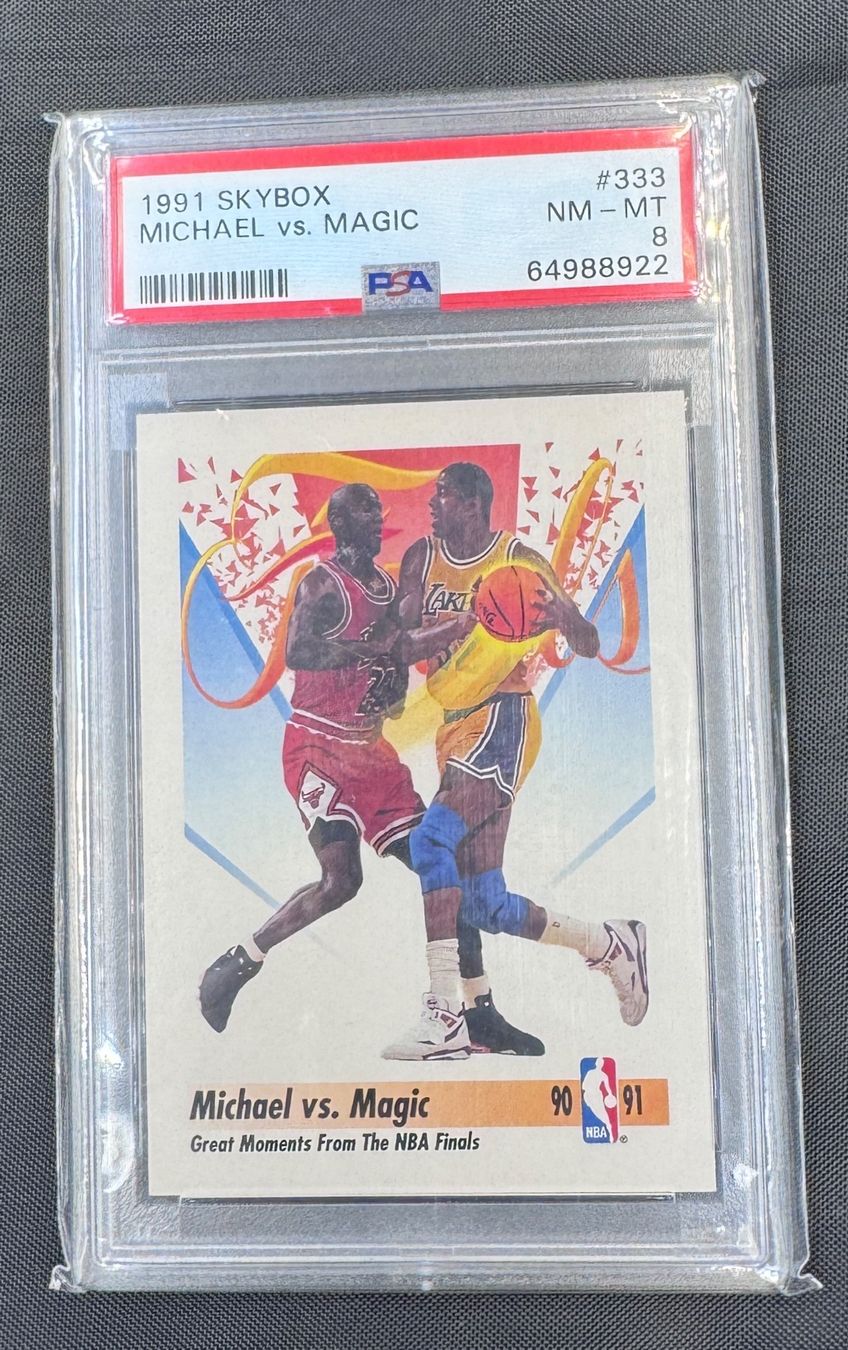 Nba Carte collezionabili: NBA Michael Jordan vs Magic Johnson 1991 SkyBox #333 PSA 8 – Nuovo (secondo la descrizione) da Jegenstorf venduto da plataOplomo