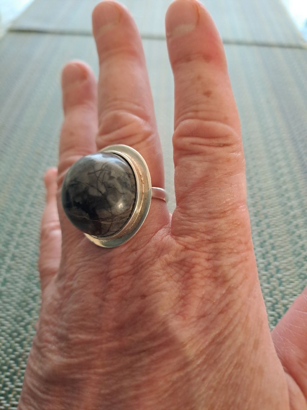 Anelli: Silber Ring 925, mit Picasso Jaspis Stein – Usato da Belp venduto da bea_2752 1