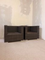 2er Set Loungesessel für Terrasse/Garten in braun Polyrattan