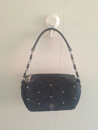 Damen Handtasche dunkelblau aus Leder guter Zustand
