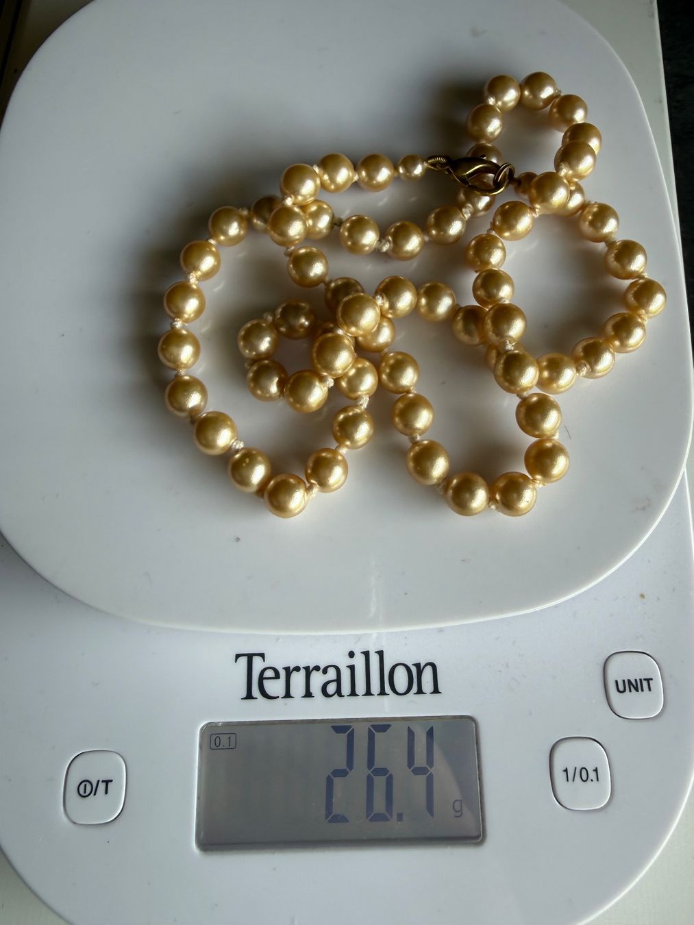Catenine: Vintage Perlenkette Creme/hellgelb – Usato da Lamone venduto da LaCantinaMagica 8