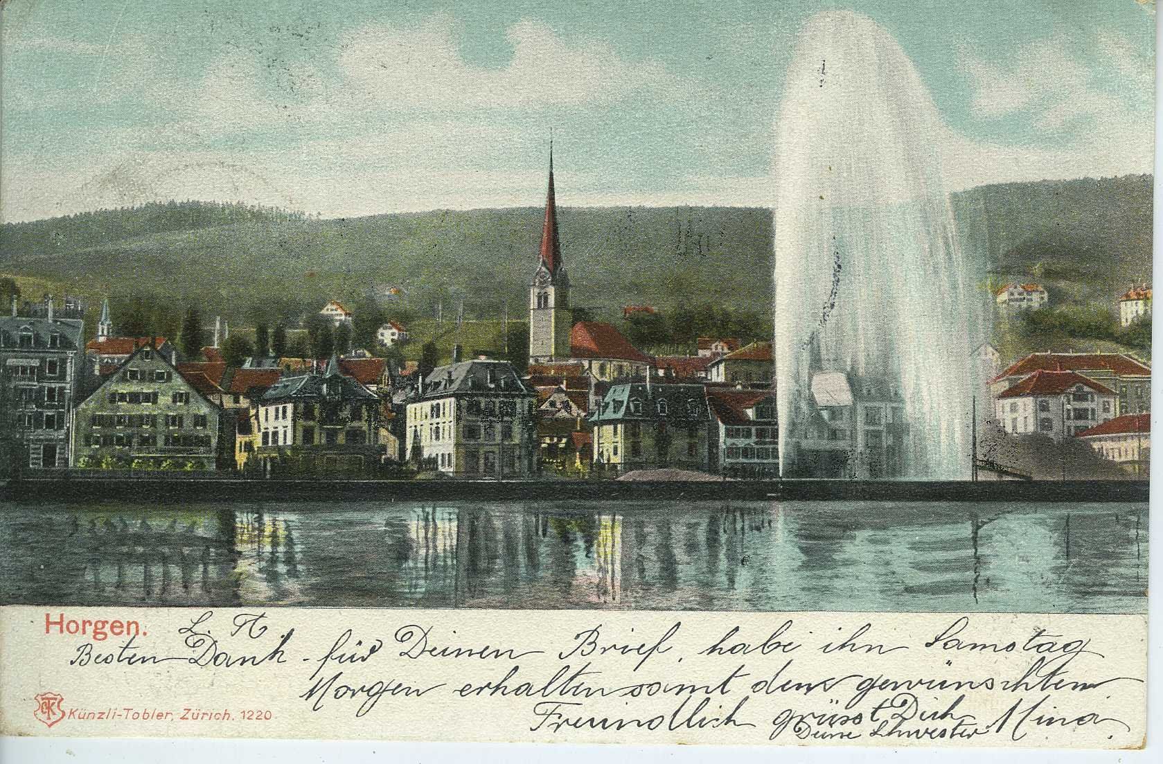 Cartoline postali: Horgen 1904 – Usato da Schleitheim venduto da Pmschlaate