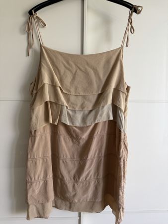 Kleid Schumacher Grösse 36/38 100% Seide beige Volants