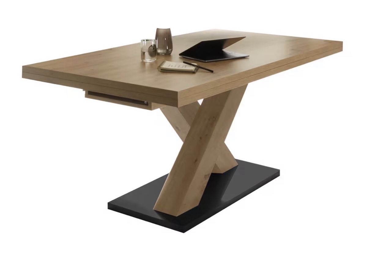 Mömax Set de table et chaises: Esstisch Holznachbildung mit 4 Stühlen dunkelgrau – Neuf (Voir description) à Horn par Hailey00 3