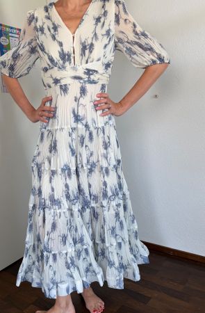 Zimmermann Kleid geblümt weiss/blau Grösse S guter Zustand