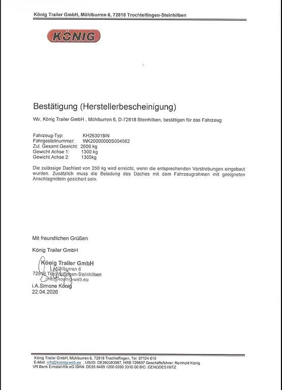 König Rimorchi: Camping Anhänger – Usato da Widnau venduto da Raoulpereira2424 4