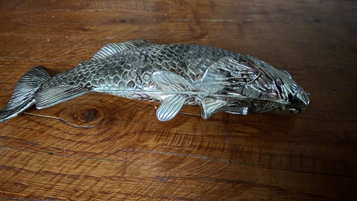 Altro in Stoviglie & Bicchieri: Fisch aus versilbertem Metall, Brief-oder Serviettenhalter – Usato da Riedholz venduto da Frettchen63 5