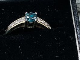 Vintage, 9ct Gelbgold „vari hue“ Diamantring
