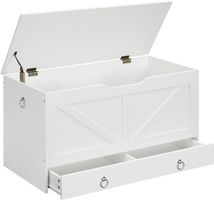 Sitzbank mit Stauraum Schublade Truhe 100cm Weiss