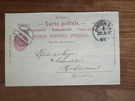 Postkarte 1897 von Wien-Richterswil   (V938)