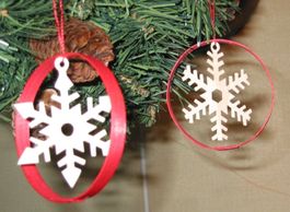 Christbaumanhänger Kristalle nature mit rot Ring Set.6 Stück
