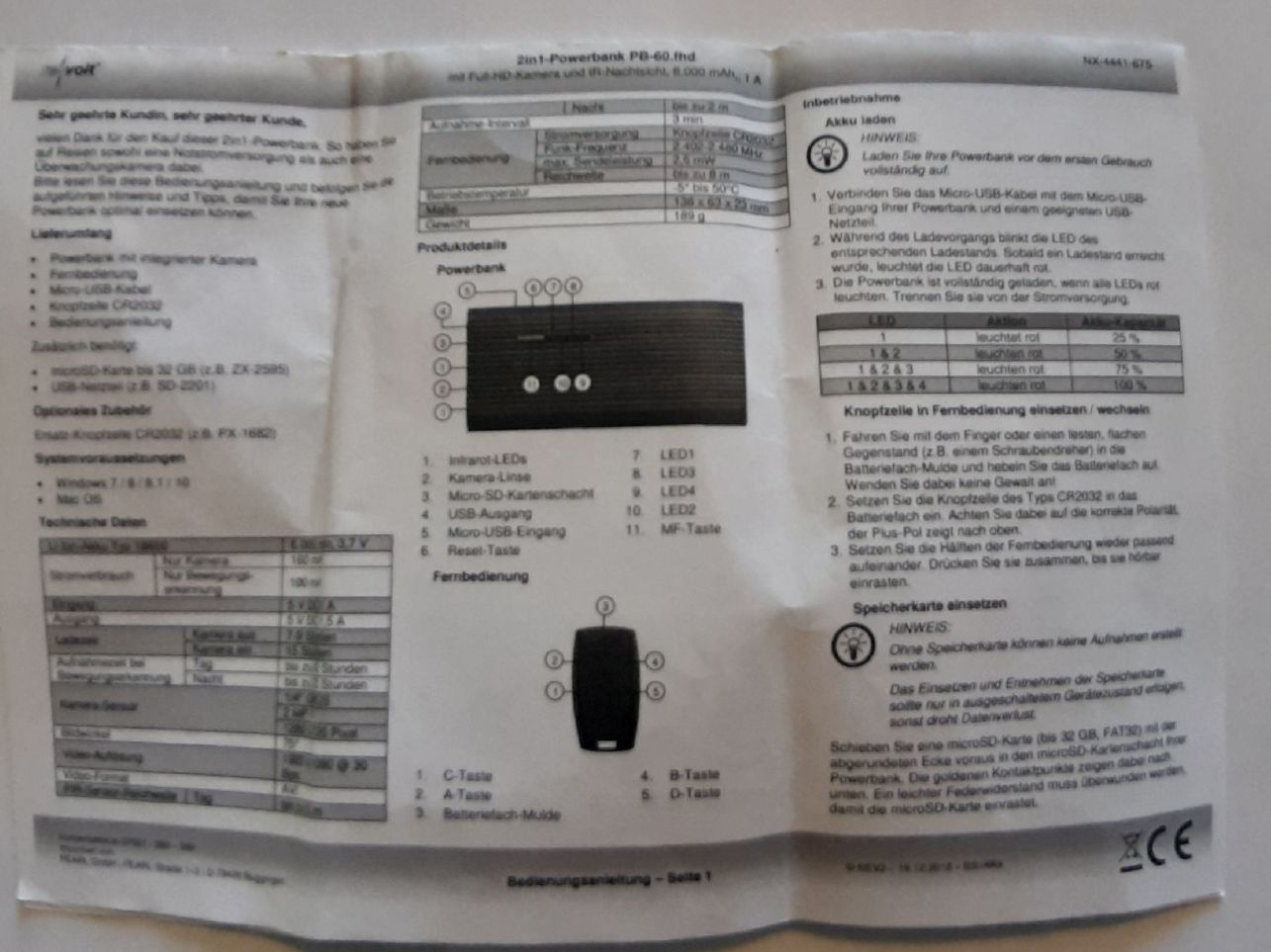 Batterie: Powerbank PB-60.fhd  (revolt) mit versteckter Kamera – Usato da Wila venduto da myquaso 5