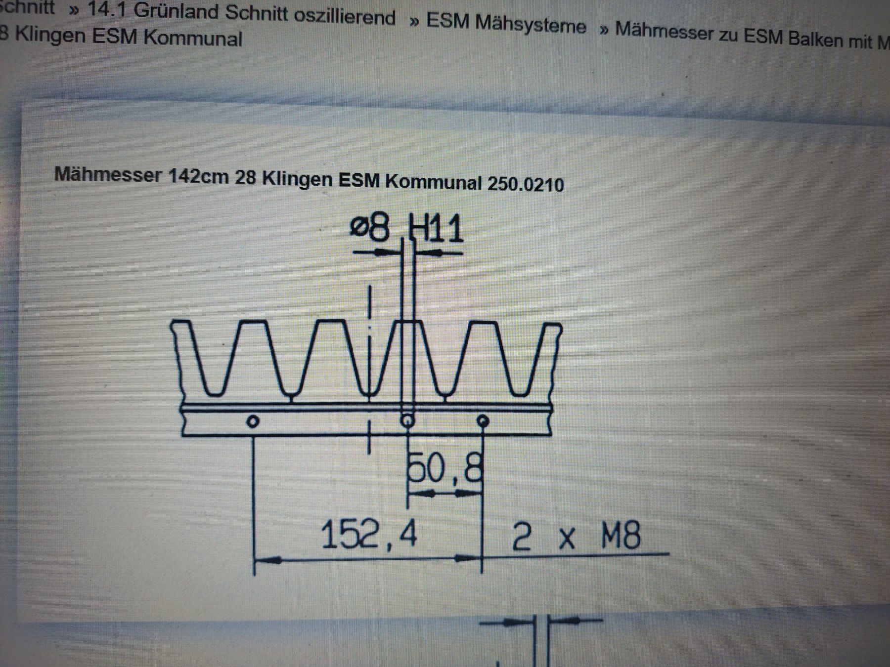 Bucher Alle Maschinen: ESM Mähmesser 142cm 250.0210 – Neu (gemäss Beschreibung) aus Wichtrach von Gfeui87