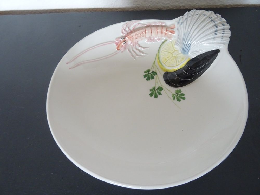 5 Fischteller/Hummerteller/Meeresfrüchte Cre Art Italy 70er Kaufen