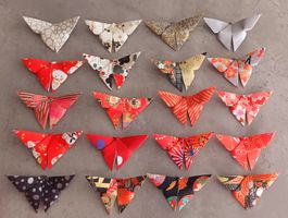 20 Origami Schmetterlinge - rot gold silber