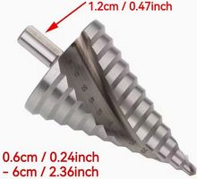 Hochgeschwindigkeitsstahl-Stufenbohrer ca. 6mm - grosse 60mm