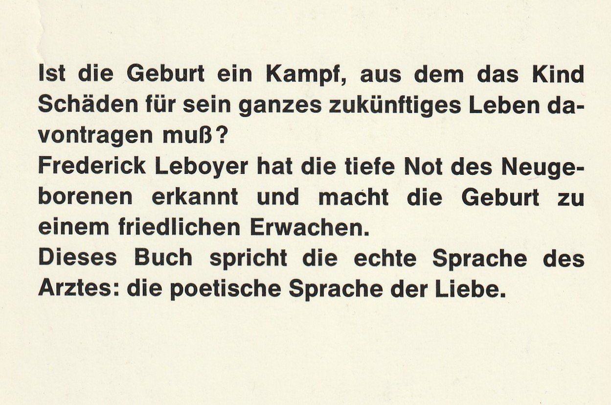 Libri: Leboyer "Der sanfte Weg ins Leben" – Usato da Uster venduto da wings02 1