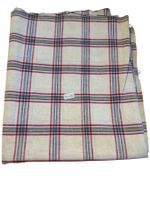 0049 Tischdecke, rot/blau, Vintage, 135 x 233 cm, Leinen