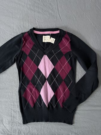 Klassischer Argyle Pullover von H&M, blau, Gr. 134-140 NEU