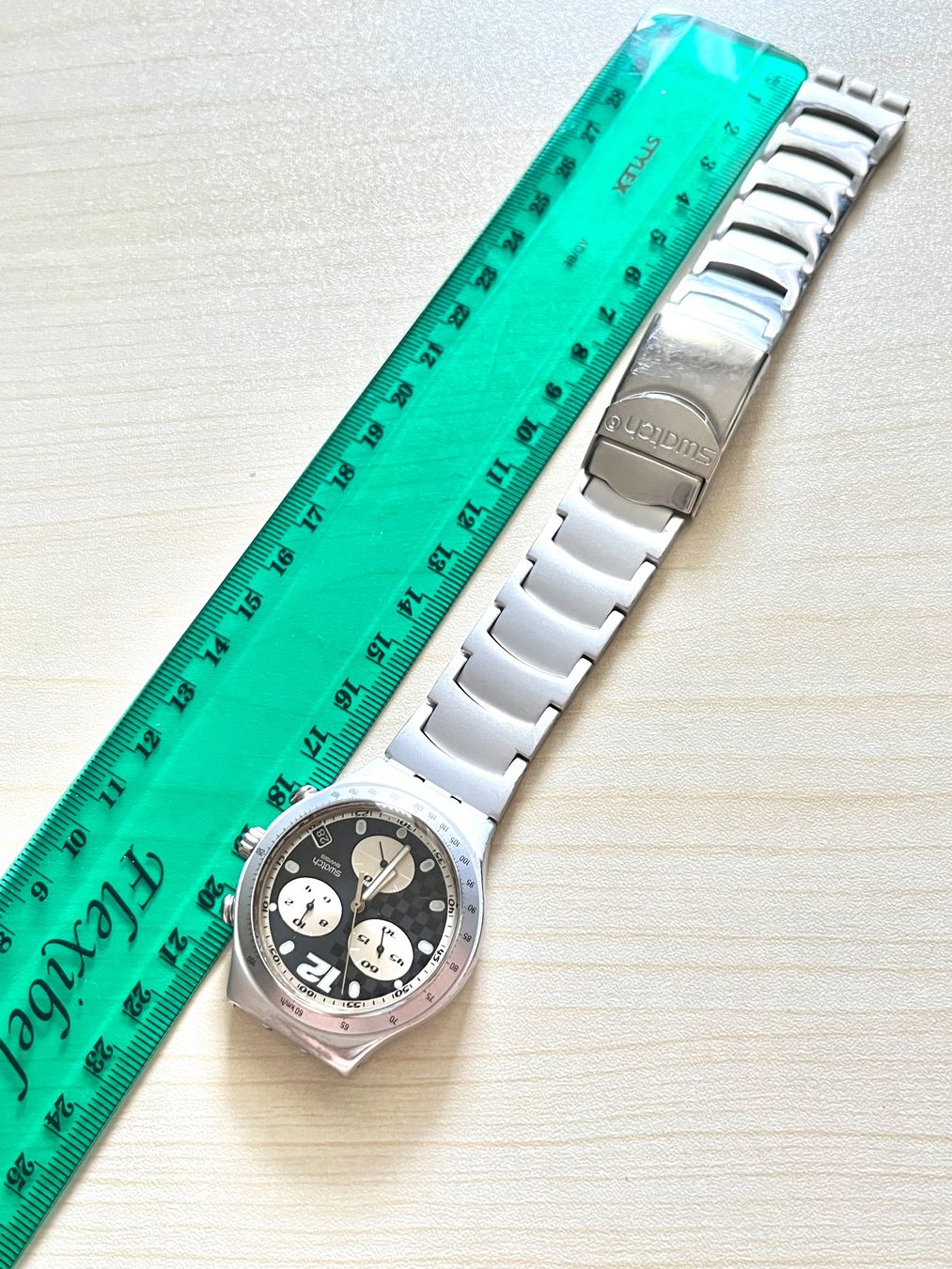 Swatch Orologi: Swatch Chronograph Uhr Alu Armband – Usato da Grenchen venduto da chththl 9