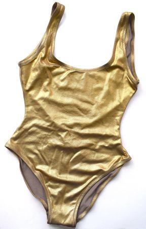 TABOU Badeanzug Gold Sexy Bademode Badekleid Badeanzug XS