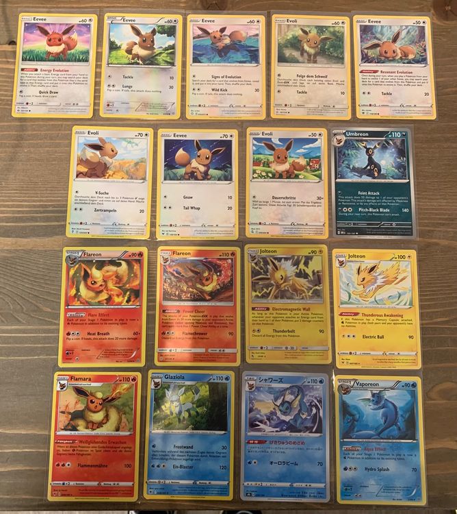 Buy a set of 8 with Nachtara, Eevee, Psiana, Blitza, Aquana, Flamara, Glaziola