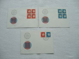 1970 3 FDC Europamarken Satz & 4er-Blocks SBK 481 - 482