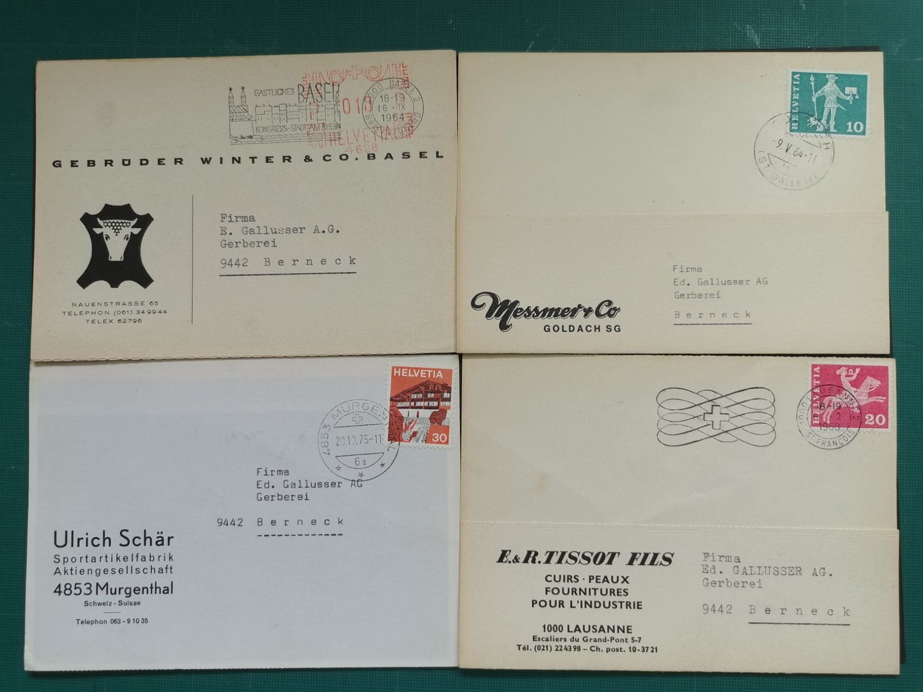 Cartoline postali: Geschäftskarten   Berneck  Konvolut   Gerberei – Usato da Rheineck venduto da kat_7gld 2