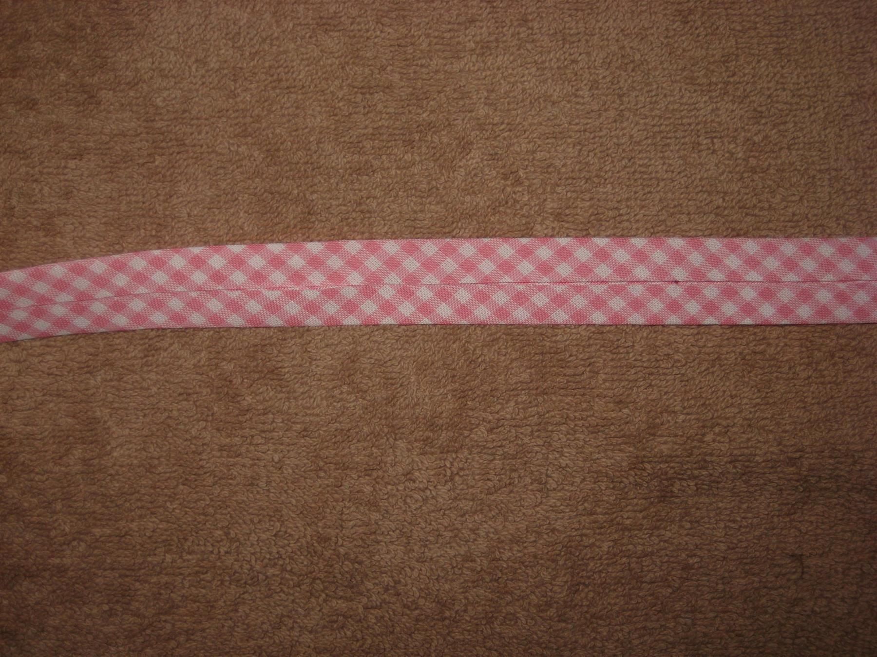 Dekobänder: Schrägband rosa / weiss kariert – Neu und originalverpackt aus Füllinsdorf von Schlupp 2