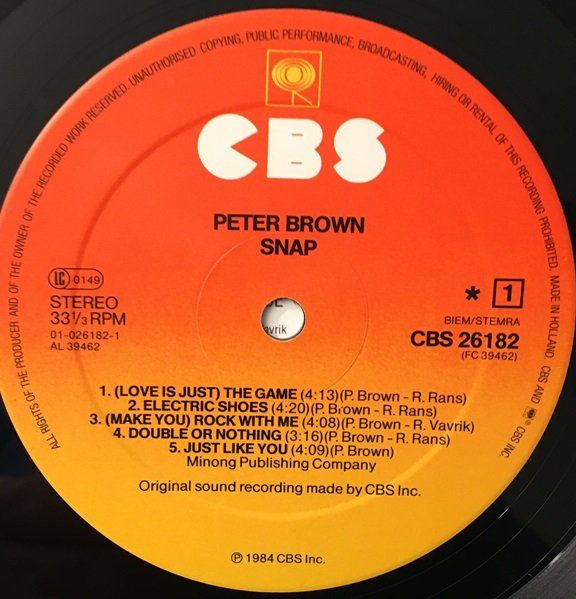 Dischi in vinile: Peter Brown - Snap (LP) – Usato da Grüningen venduto da azulvinyl 2