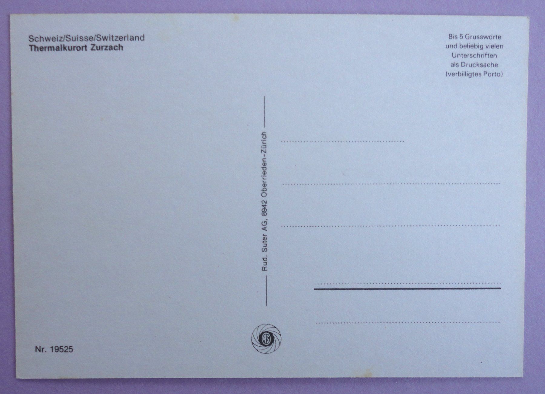 Cartoline postali: Thermalkurort Zurzach – Usato da Fétigny venduto da Billy2miny 1