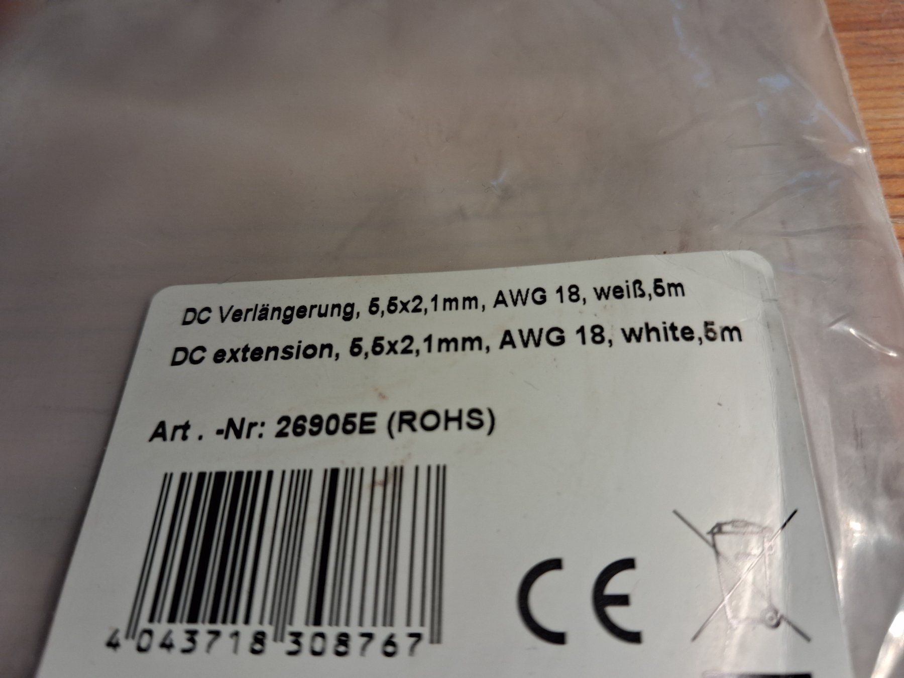 Cavi: DC Verlängerungskabel Inline weiss 5 Meter – Nuovo (secondo la descrizione) da Pfäffikon ZH venduto da Maluk 2