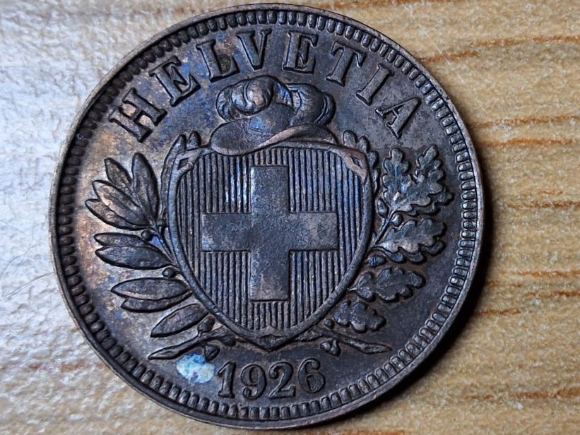 Alle Münzen: 2 Rappen 1926 - Selten! – Gebraucht aus Münchenstein von purbach1 2