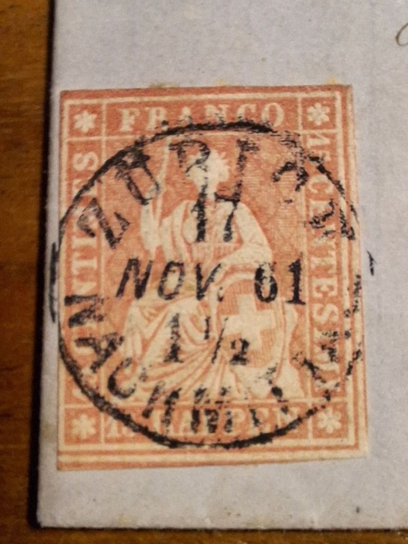 Tutti i francobolli: Strubelbrief 24G Zürich Kat. 180.- – Usato da Balgach venduto da SIMEON27 1