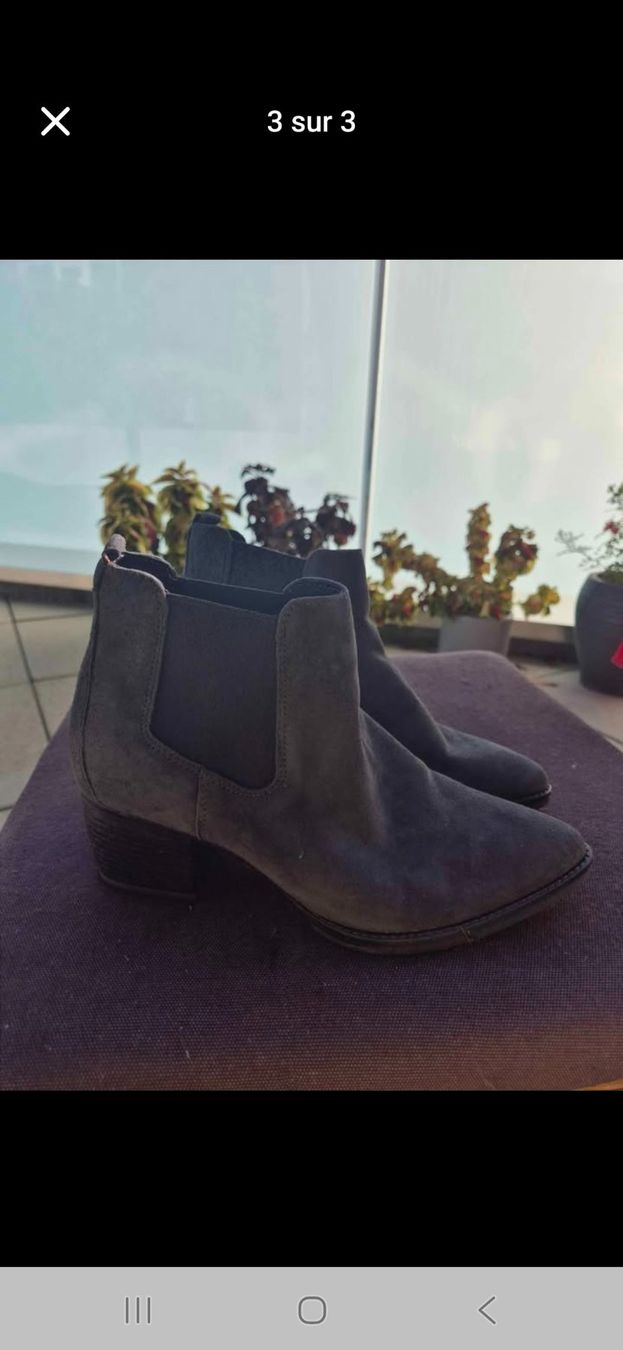 Scarpe da donna: Bottines cuir nubuck gris 38 – Usato da Sion venduto da ema_9797