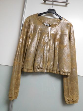 Echt Leder LUMBER Blouson Glanz JACKE Marke LIU JO