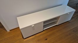 Sideboard weiss mit 2 Türen und offenen Fächern 
