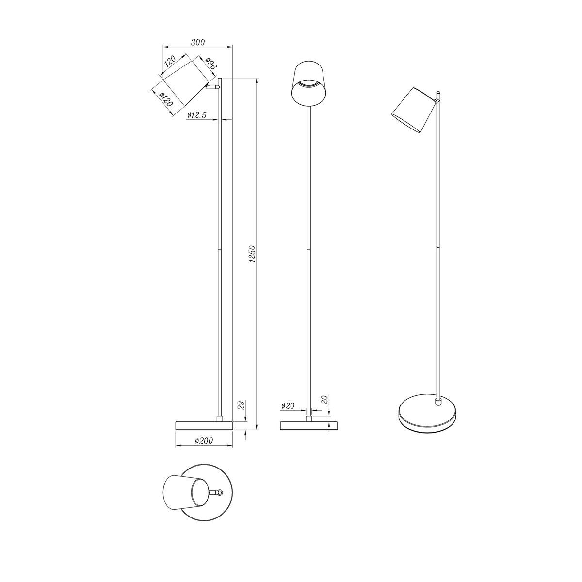Lampade: LED Stehleuchte, Akku, 125 cm Höhe – Nuovo (secondo la descrizione) da Kreuzlingen venduto da Smart-Light 7