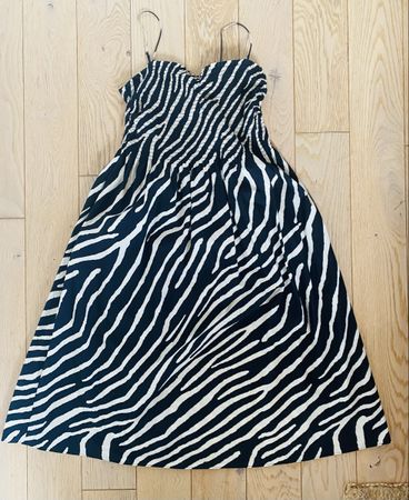 Robe d’été bretelles coton motif zèbre