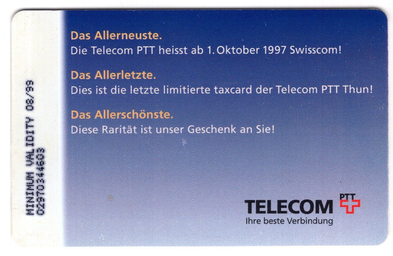 Schede telefoniche: Telecom Thun - seltene Chip Geschenk Taxcard – Usato da Eglisau venduto da Chperfins 1