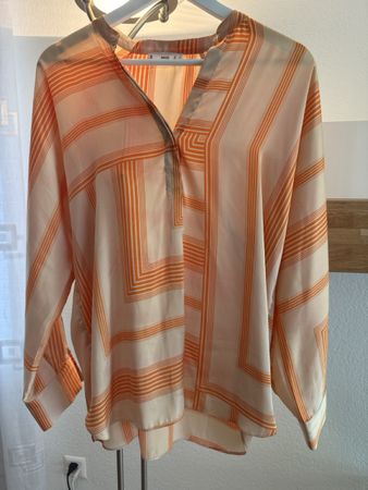 Bluse orange-weiss gestreift Grösse L sehr guter Zustand